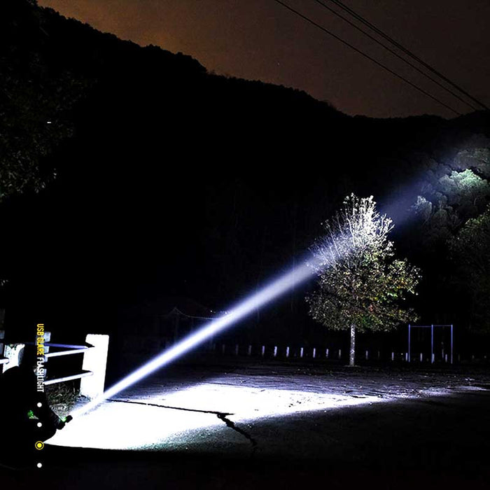 Rechargeable LED Torch with Zoom, Waterproof Aluminium Body