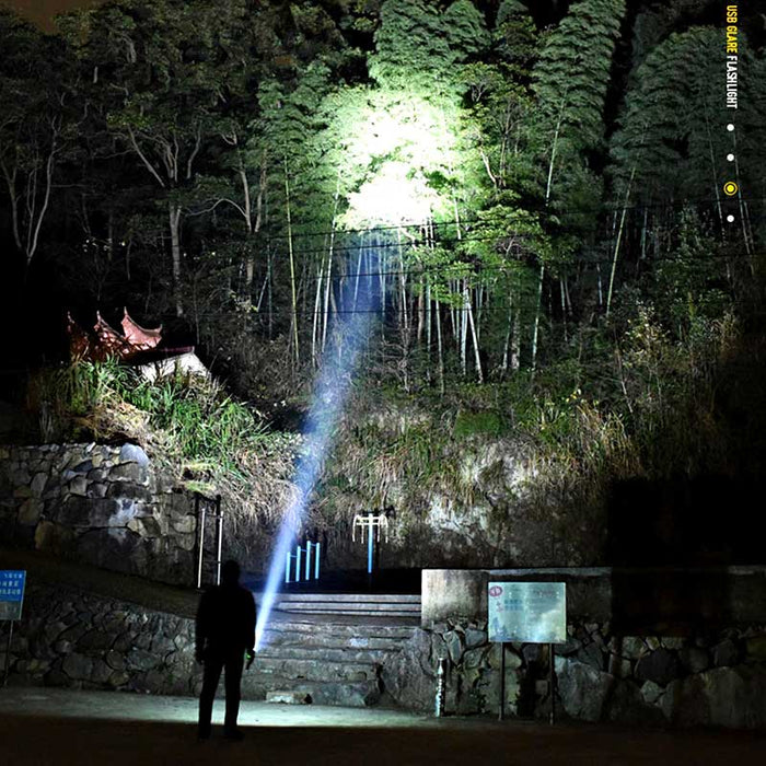 Rechargeable LED Torch with Zoom, Waterproof Aluminium Body
