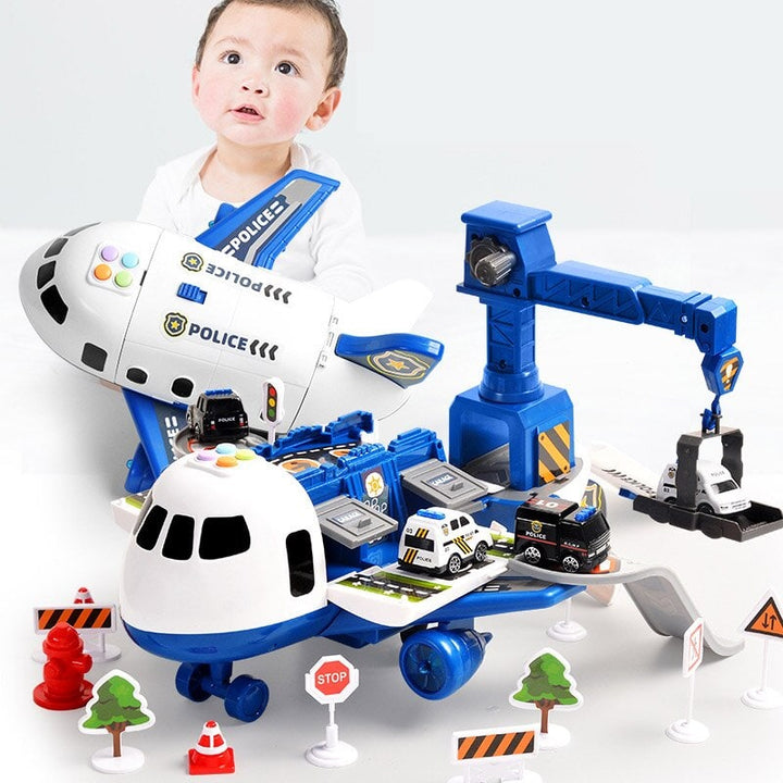 Toy Cargo Aeroplane Playset with Lights, Sounds and Die-Cast Cars