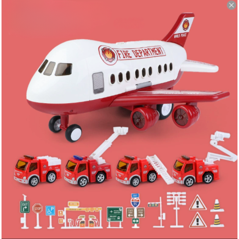 Toy Cargo Aeroplane Playset with Lights, Sounds and Die-Cast Cars