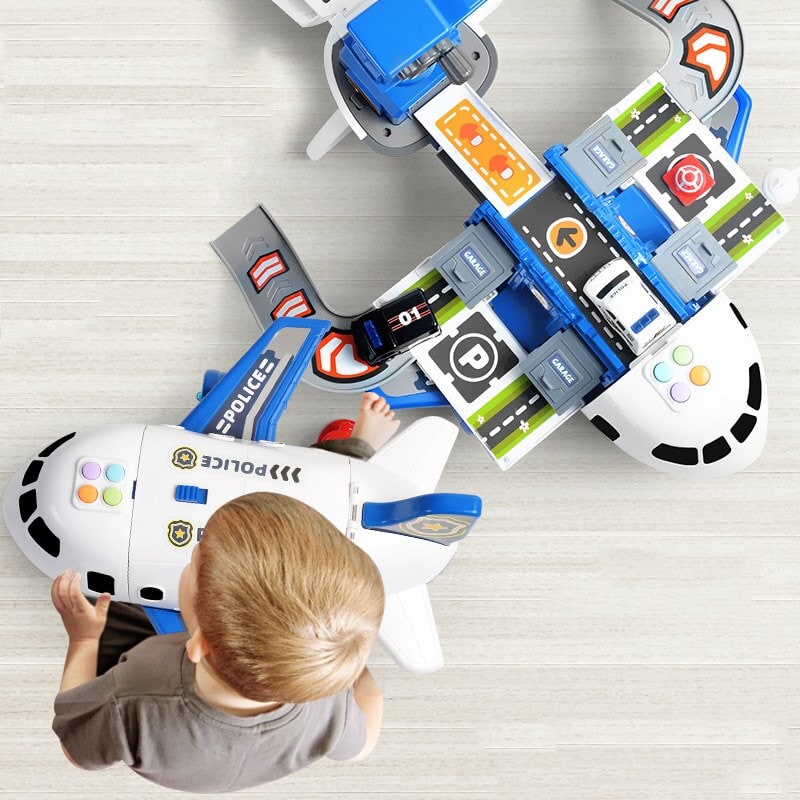 Toy Cargo Aeroplane Playset with Lights, Sounds and Die-Cast Cars