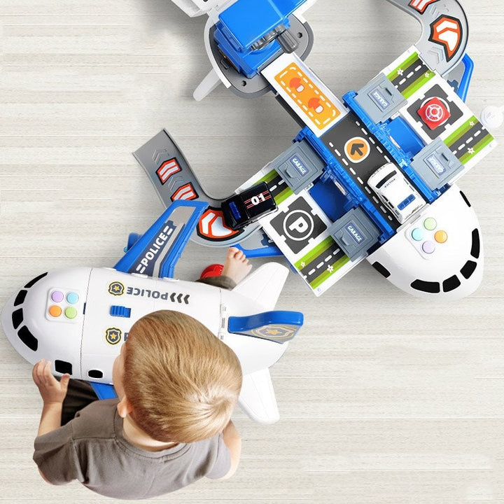 Toy Cargo Aeroplane Playset with Lights, Sounds and Die-Cast Cars