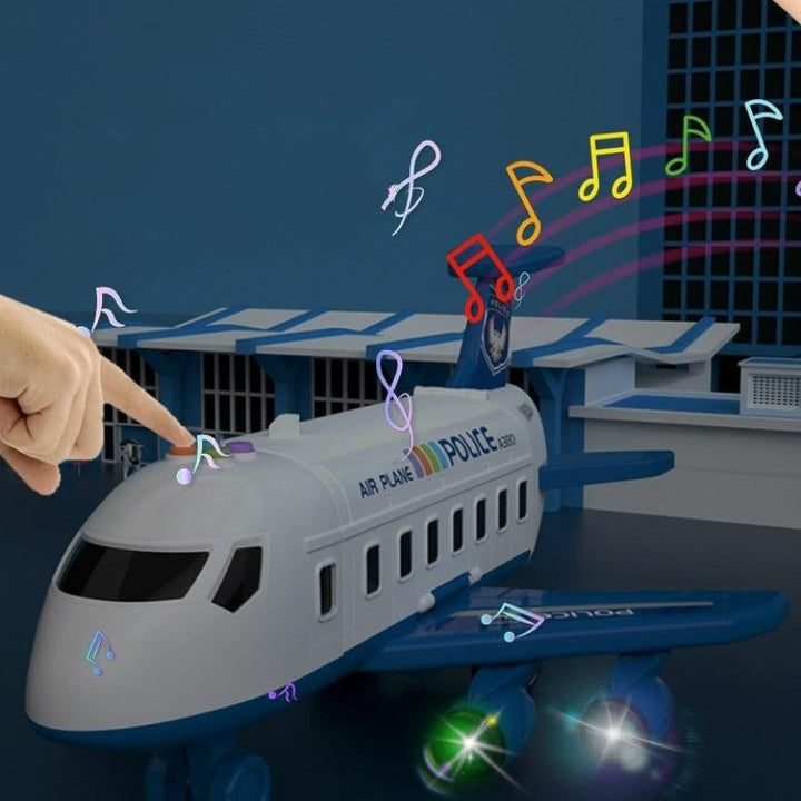 Toy Cargo Aeroplane Playset with Lights, Sounds and Die-Cast Cars