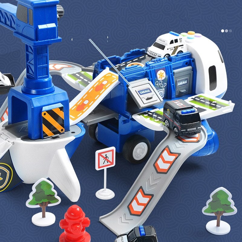 Toy Cargo Aeroplane Playset with Lights, Sounds and Die-Cast Cars