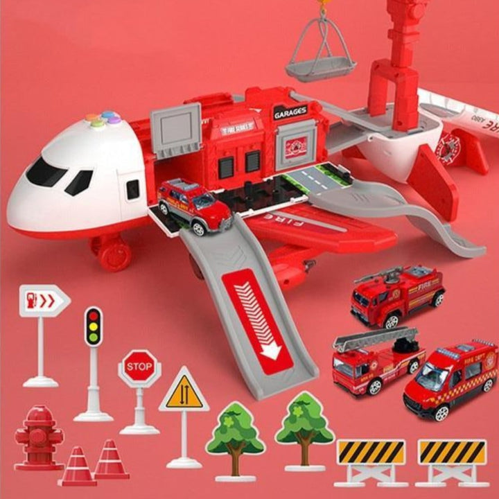 Toy Cargo Aeroplane Playset with Lights, Sounds and Die-Cast Cars