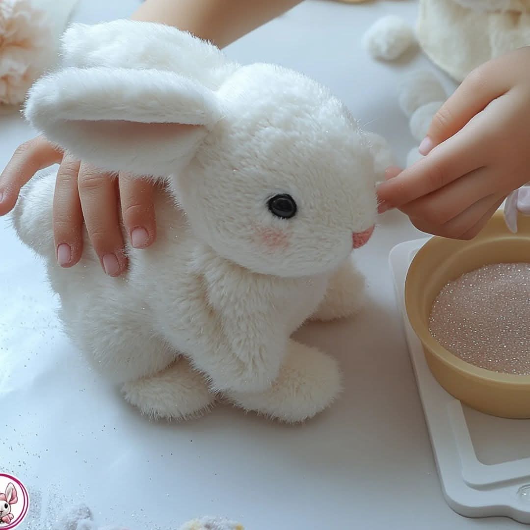 Interactive Plush Bunny That Hops, Wiggles and Squeaks