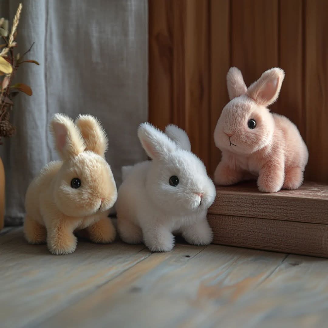 Interactive Plush Bunny That Hops, Wiggles and Squeaks