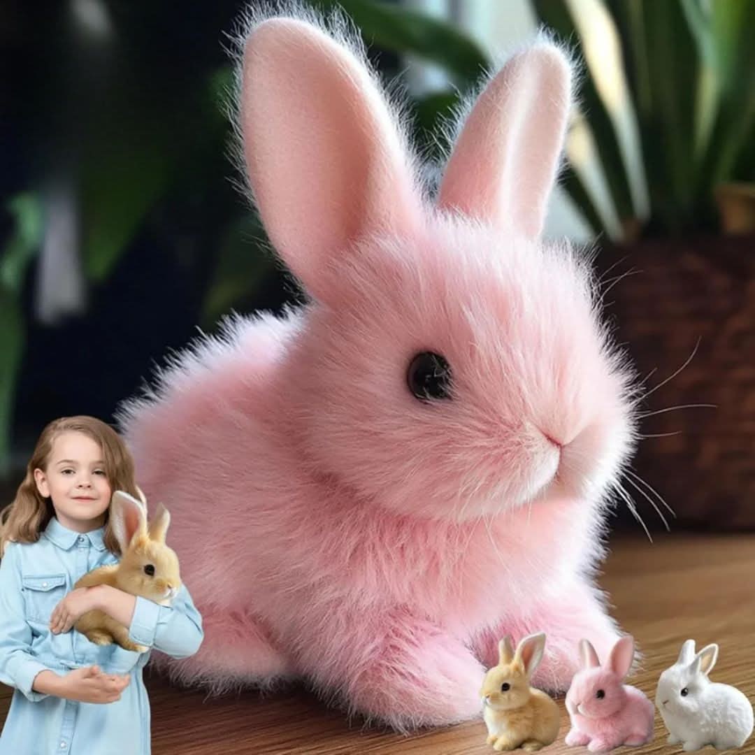 Interactive Plush Bunny That Hops, Wiggles and Squeaks