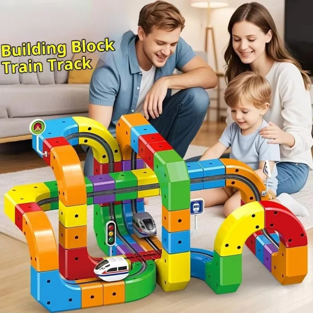 Electric Building Block Train Set with USB Rechargeable Train