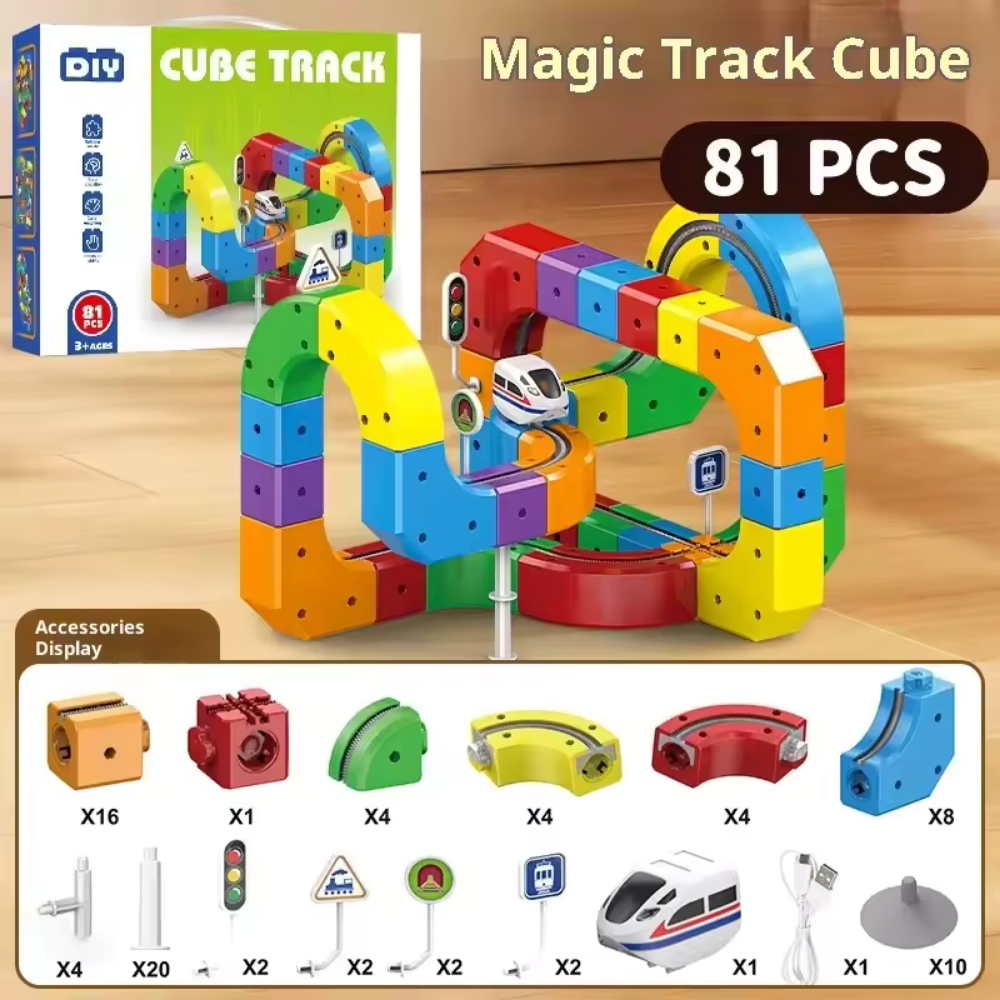 Electric Building Block Train Set with USB Rechargeable Train