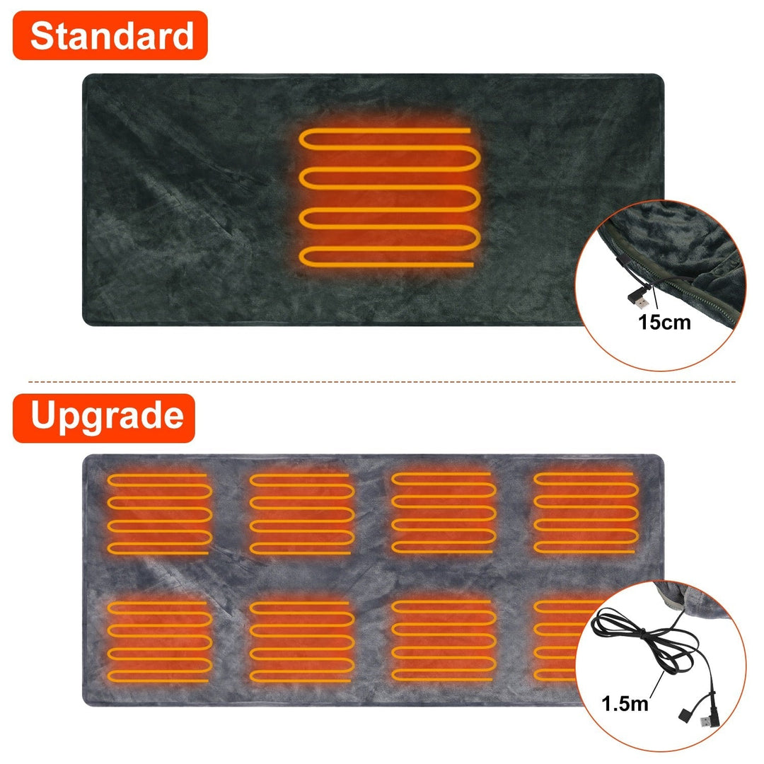 Harwelton™ Wearable USB Heated Blanket with Zip &amp; Fleece Wrap