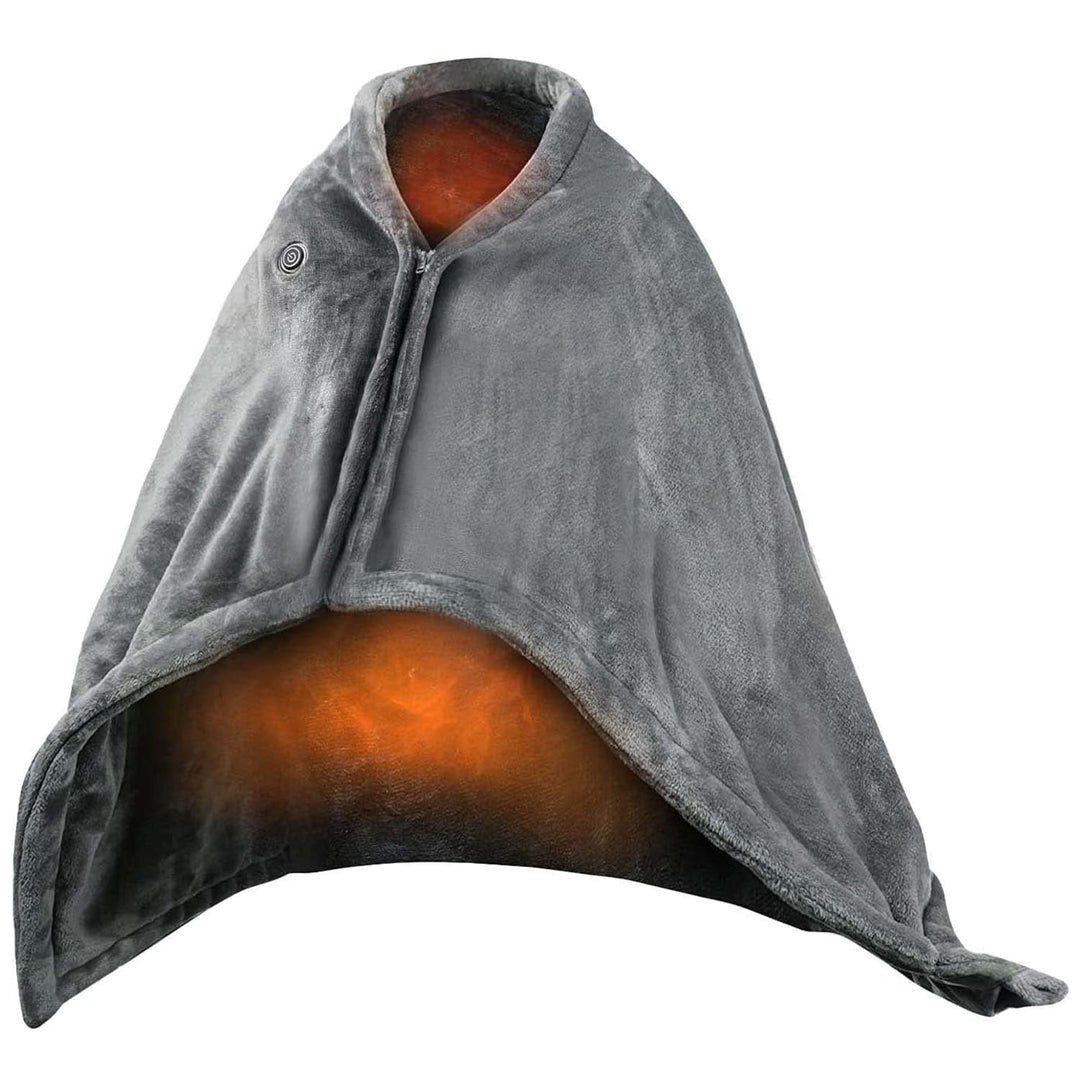 Harwelton™ Wearable USB Heated Blanket with Zip &amp; Fleece Wrap