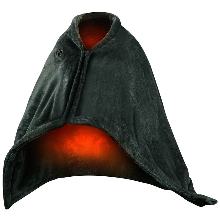 Harwelton™ Wearable USB Heated Blanket with Zip & Fleece Wrap