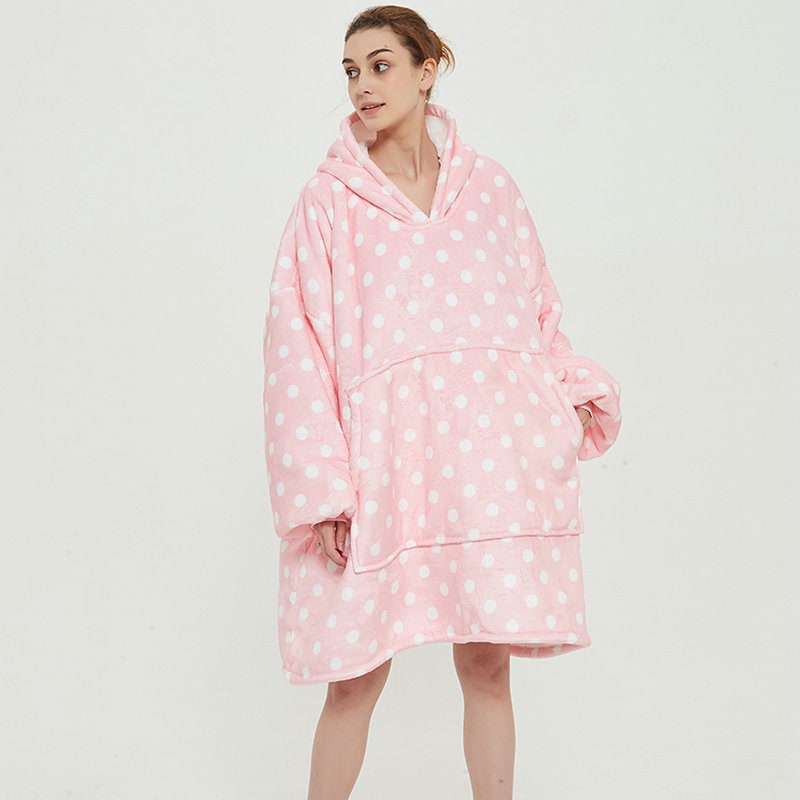 Harwelton™ Sherpa-Lined Blanket Hoodie with Fun Prints and Knee-Length Fit