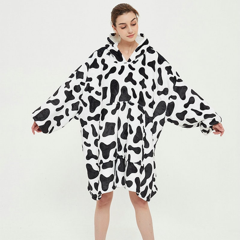 Harwelton™ Sherpa-Lined Blanket Hoodie with Fun Prints and Knee-Length Fit