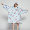 Harwelton™ Sherpa-Lined Blanket Hoodie with Fun Prints and Knee-Length Fit