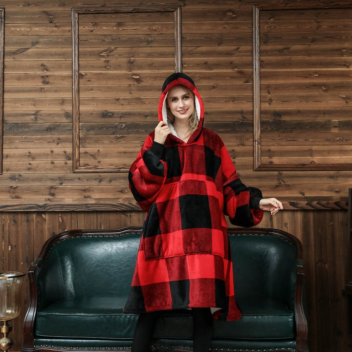Harwelton™ Sherpa-Lined Blanket Hoodie with Fun Prints and Knee-Length Fit