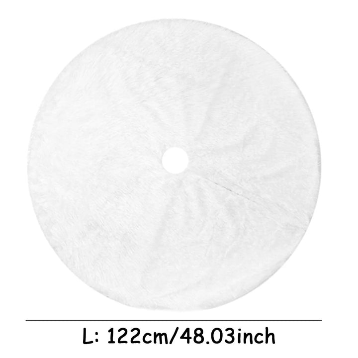 Harwelton™ White Faux Fur Christmas Tree Skirt with Plush Snowy Look