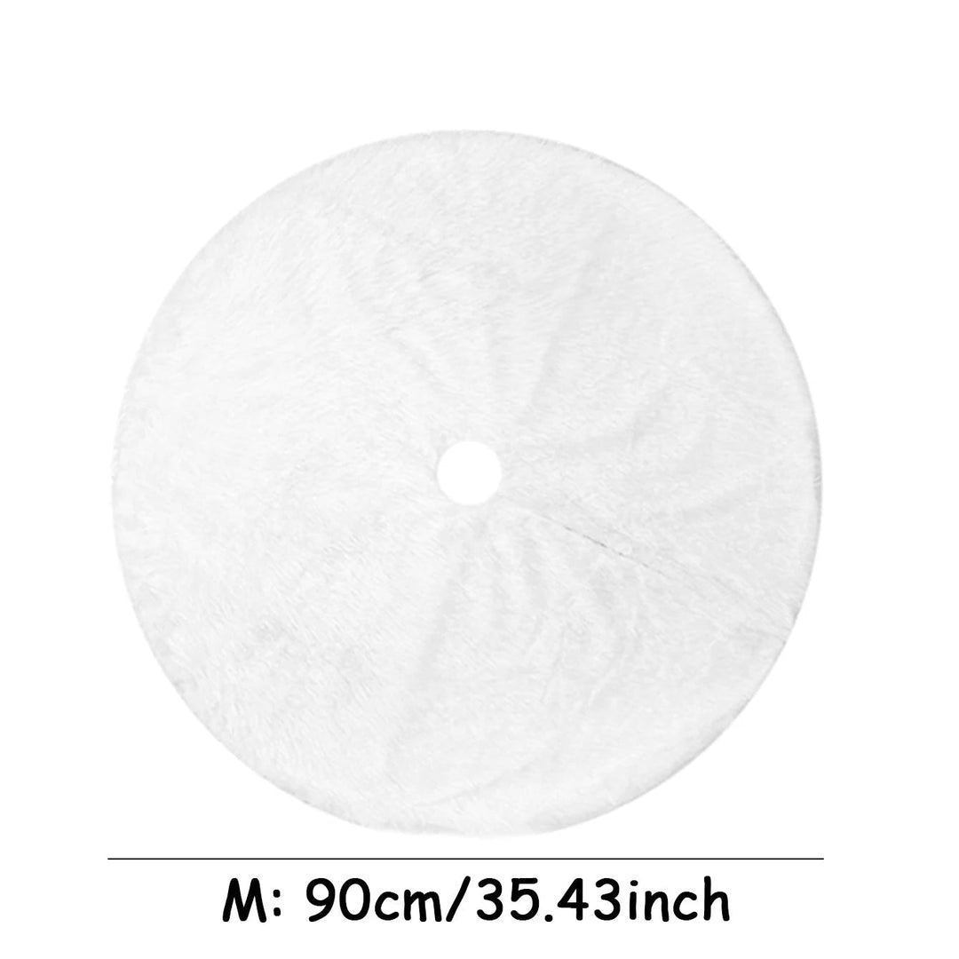 Harwelton™ White Faux Fur Christmas Tree Skirt with Plush Snowy Look