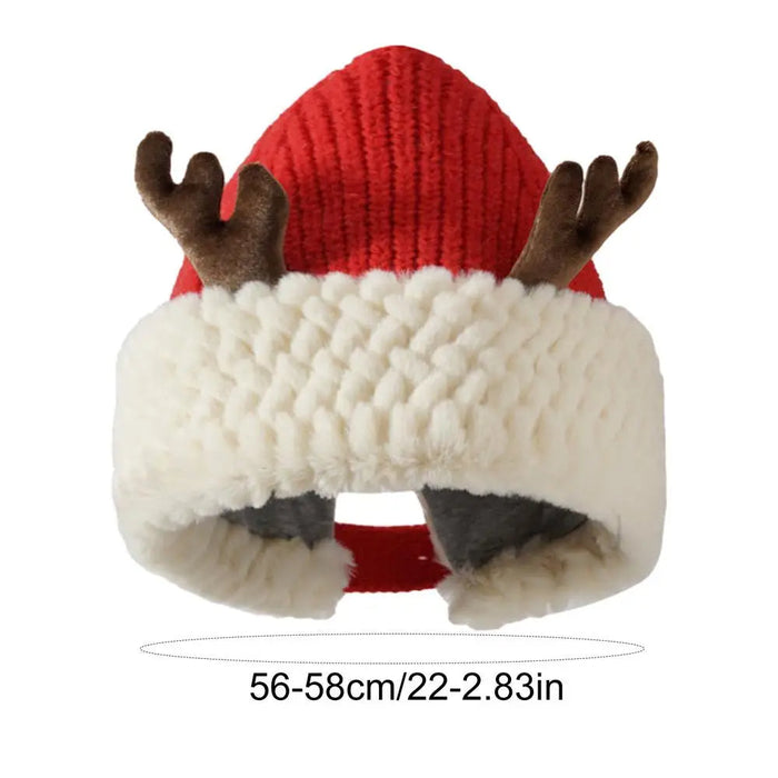 Harwelton™ Cosy Reindeer Antler Knit Hat – Warm Cotton Winter Beanie