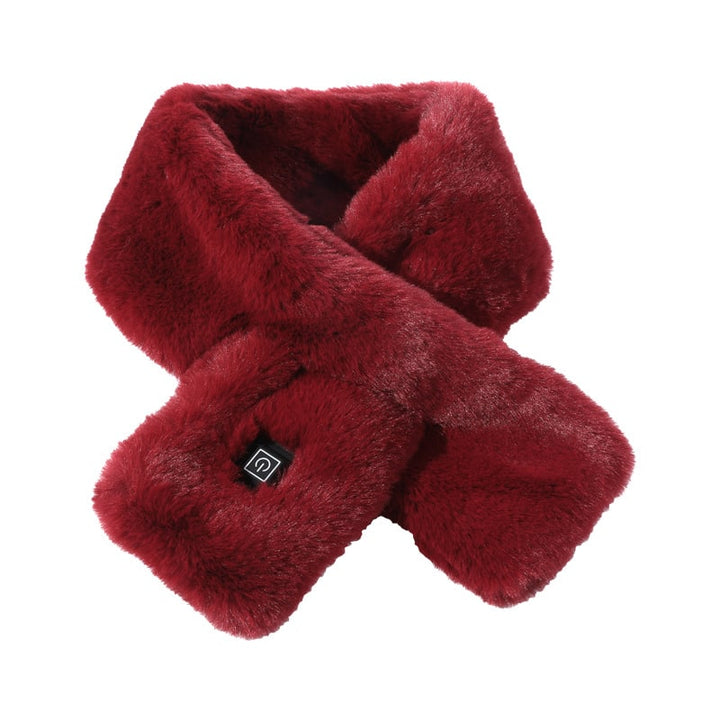 Harwelton™ Faux Fur Heated Scarf with 3 Heat Settings and LED Light