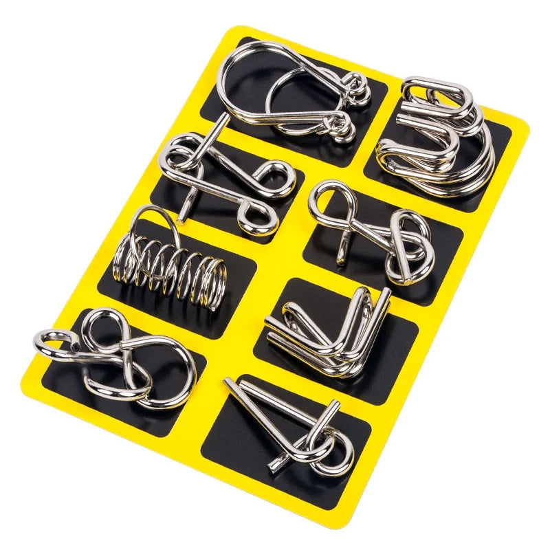 8-Piece Metal Puzzle Ring Set – Brain Teasers for All Ages
